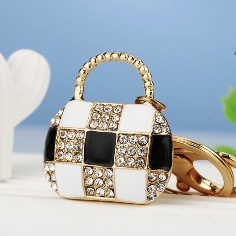 Gold & Black Purse Keychain/Bag Charm